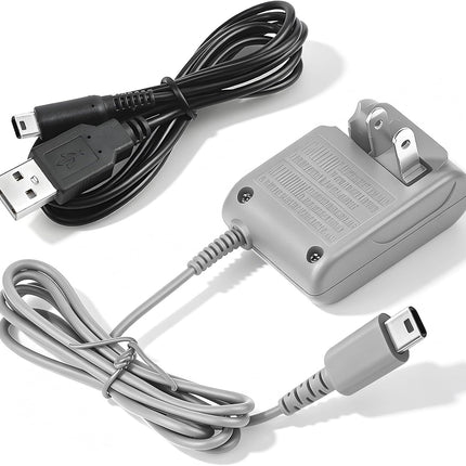 DS Lite Charger,Compatible with Nintendo DS Lite 100-240V Wall Plug Adapter, with USB Charging Cable for Nintendo DS Lite