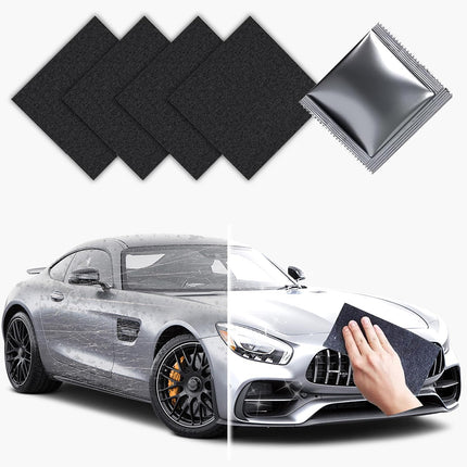 Nano Sparkle Cloth Car Scratch Remover, Nanosparkle Cloth for Car Scratches, Nano Wipes for Car, Safe on All Vehicle Colors, Removes Water Spots & Swirl Marks & Scratches, 4-Pack (Black)
