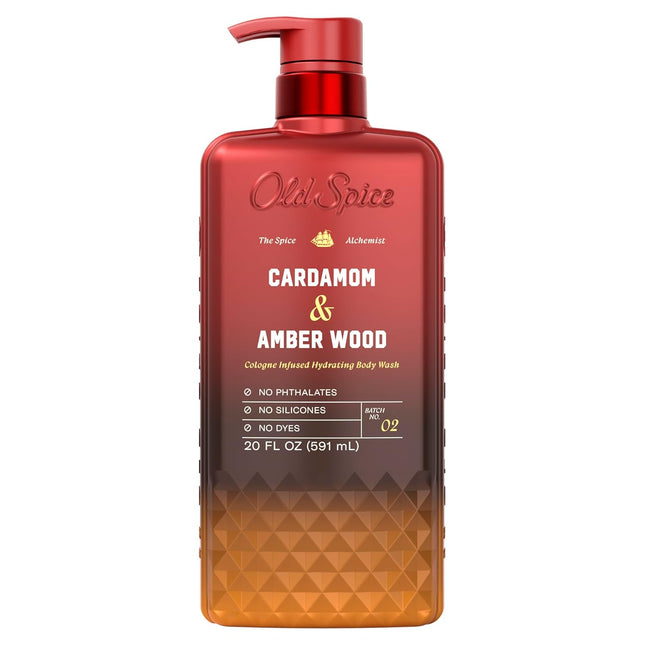 Men's Cardamom and Amber Wood Hydrating Body Wash, 20 oz