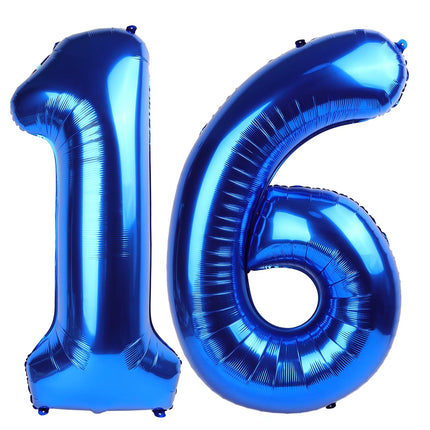 Number Balloons 5 Balloon Blue Birthday Decorations for Men Party, 40 Inch