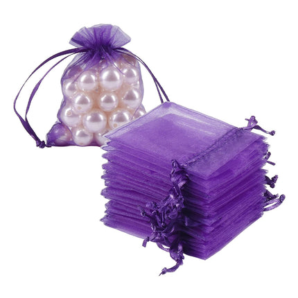100pcs Organza Jewelry Bags 3x4 in Small Mesh Bags Drawstring