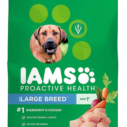 IAMS Proactive Health Large Breed Dry Dog Food, Adult Dry Dog Food for Large Breeds, Chicken, 30 lb. Bag