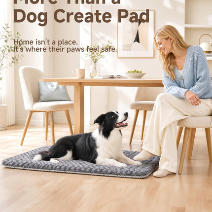 Dog Bed for Crate Pad, High Resilience Foam Crate Mat Bed, 35x22, Dark Grey