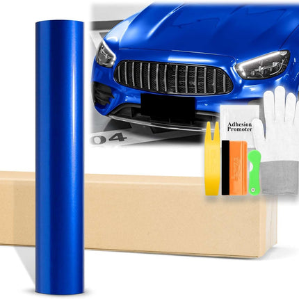 60"x72" (5FTx6FT) Royal Blue Gloss Metallic Glossy Vinyl Wrap Auto Car Sticker Decal Film Sheet Bubble Free Air Release Technology with Tool Kit