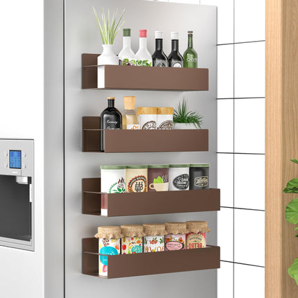 Metal Magnetic Spice Rack for Refrigerator Black, 4 Pack
