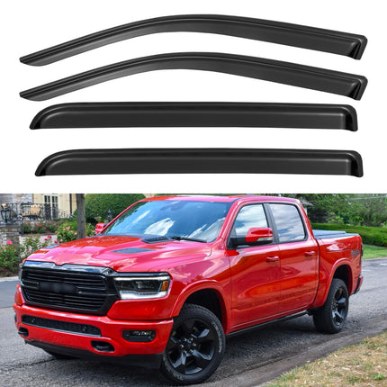 in-Channel Window Visors Rain Guards for 2017-2026 Ford F250 F350 F450 F550 Super Duty SuperCrew, Window Vent Wind Shades Deflectors for 17-26 F-250~F-550 SD Crew Cab