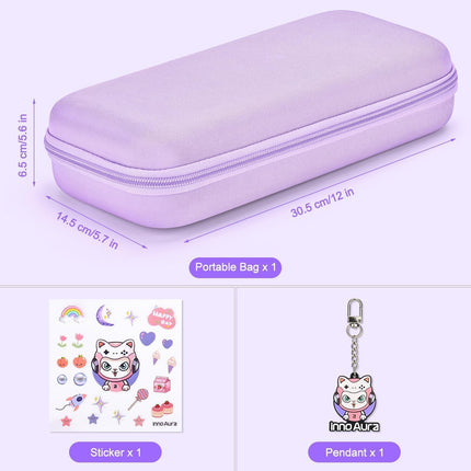 innoAura Switch 2 Carrying Case for NS Switch 2 (2025), with 9 Game Card Slots, Protective Travel Storage Case, Cute Pendant and Sticker, Purple