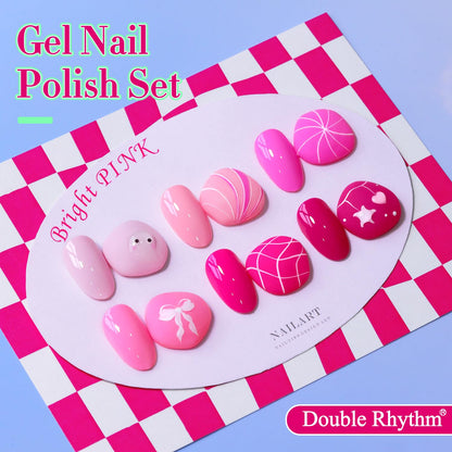 6-Piece 15 mL Bright Neon Gel Polish Set in Light Pink Purple - photo 3
