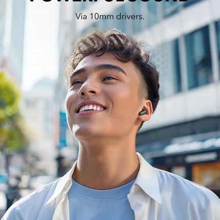 Noise Cancelling Earbuds, Strong and Smart Noise Cancelling, Powerful Bass, 45H Playtime, 2-in-1 Case and Phone Stand, IP54, Wireless Earbuds, Bluetooth 5.4 (Black)