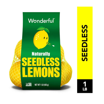 Wonderful Naturally Seedless Lemons - Healthy Food, Fresh Fruit, 1lb Bag