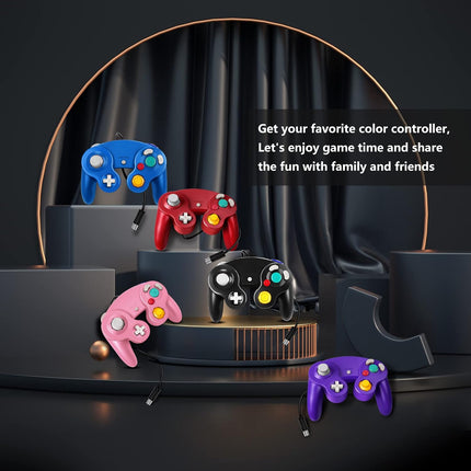 FIOTOK Gamecube Controller, Classic Wired Controller for Wii Nintendo Gamecube (Black)