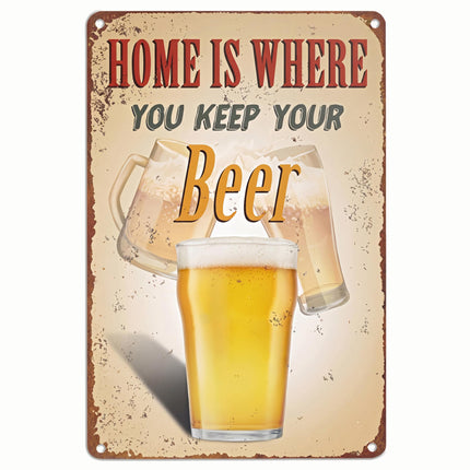Welcome to My Happy Place Don't Ruin It Sign, 8x12 Inch Rustic Aluminum Hanging Plaque, Decorative Metal Wall Art for Home, Office, Bar, Kitchen, Bedroom