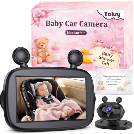 Yakry HD 1080P Baby Car Camera: Easy to Install 150° Wide Angle Car Seat Camera - Ultra-Clear Night Vision Full Backseat View - Safe Driving for Infants Kids Toddlers