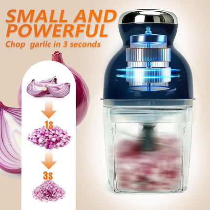 Electric Garlic Mincer & Onion Chopper, 3-Cup Mini Food Processor