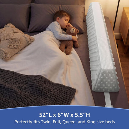 YENING Bed Bumpers for Toddlers with Strap Under Sheet Anti-Slip Foam Bed Bumper for Twin Full Queen King Kids Bed