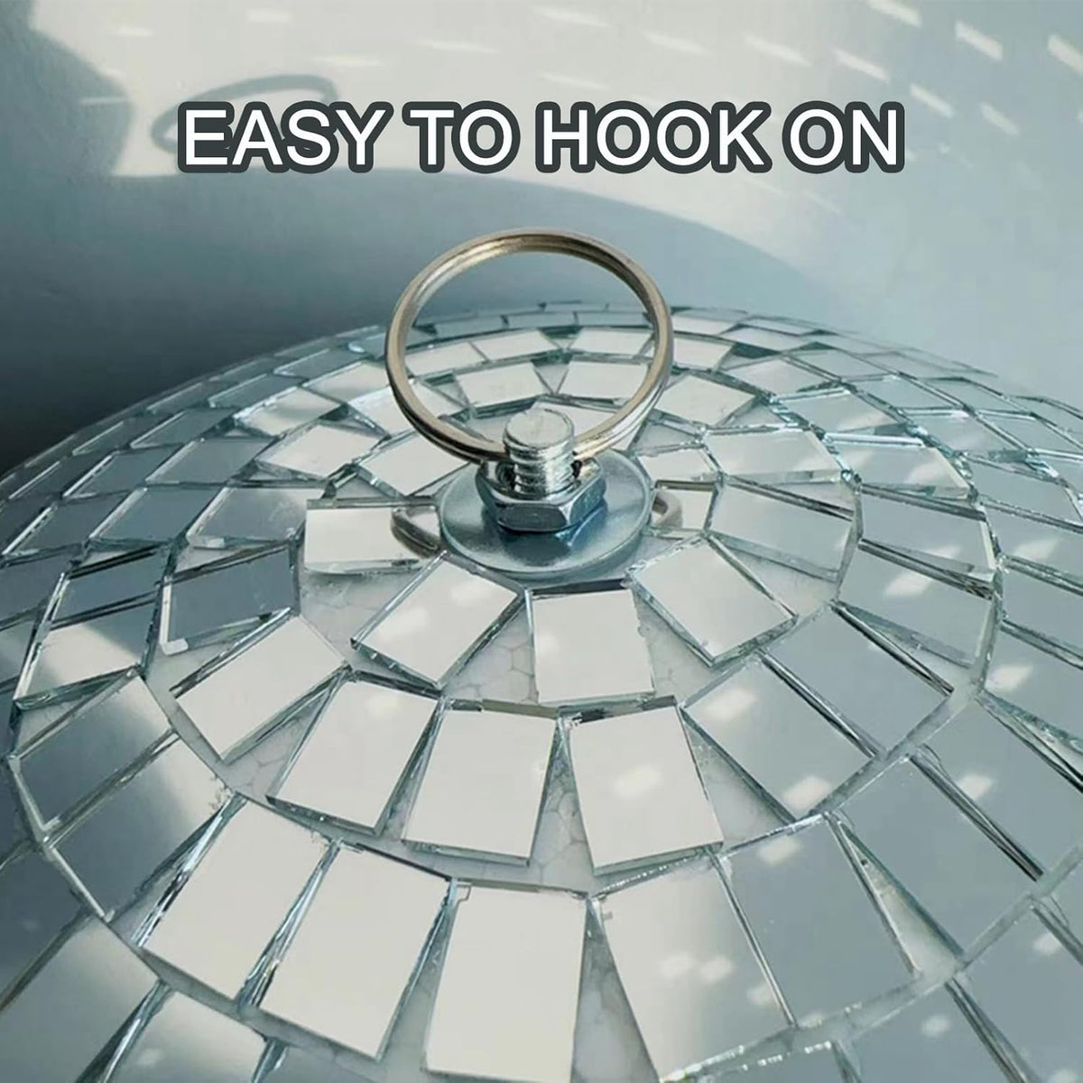8-Inch Silver Hanging Mirror Disco Ball - photo 3