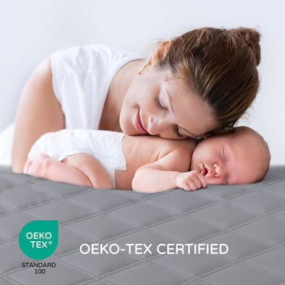 Waterproof Crib Mattress Protector 2 Pack, Quilted Crib Mattress Pad Cover Ultra Soft and Breathable - photo 3