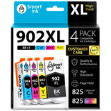 Compatible Ink Cartridge Replacement for HP 902 XL 902XL (4 Combo Pack) to use with Officejet Pro 6978 6968 6974 6975 6960 Officejet 6951 6954 6956 6958 Printers