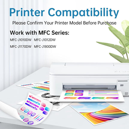 LC401XL LC401 Ink Cartridges for Brother Printer MFC-J1010DW LC 401XL 401 XL Ink Cartridge Compatible for MFC J1010DW MFC-J1170DW MFC-J1800DW MFC-J1012DW Series Printer, LC401 XL Upgraded (4 Pack)