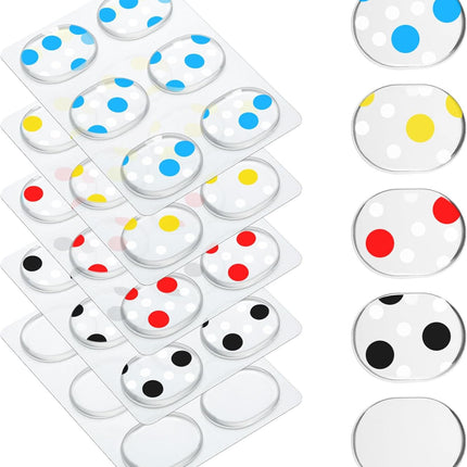 30 Pieces Drum Dampeners Gels Silicone Gel Pads Soft Drum Dampeners for Cymbals Tone Control(Clear with Colored Dots)