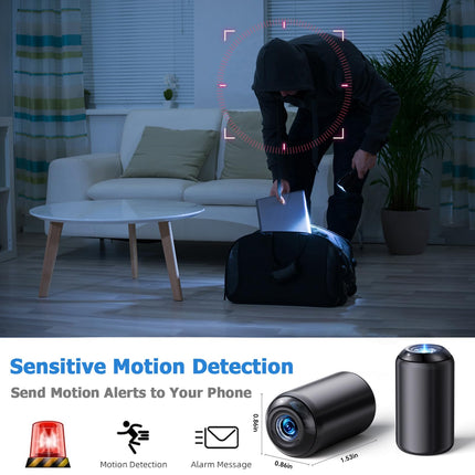 Mini Camera Wireless WiFi Hidden, 0.86 Inch Small Security Camera Indoor Outdoor with Night Vision Motion Detection, Tiny Nanny Cam for Home Security, Pet, Baby, Room