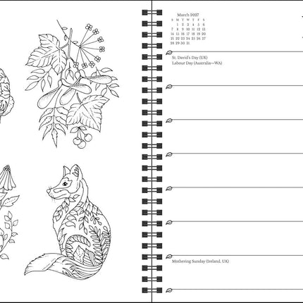 Johanna Basford 2027 Weekly Coloring Calendar