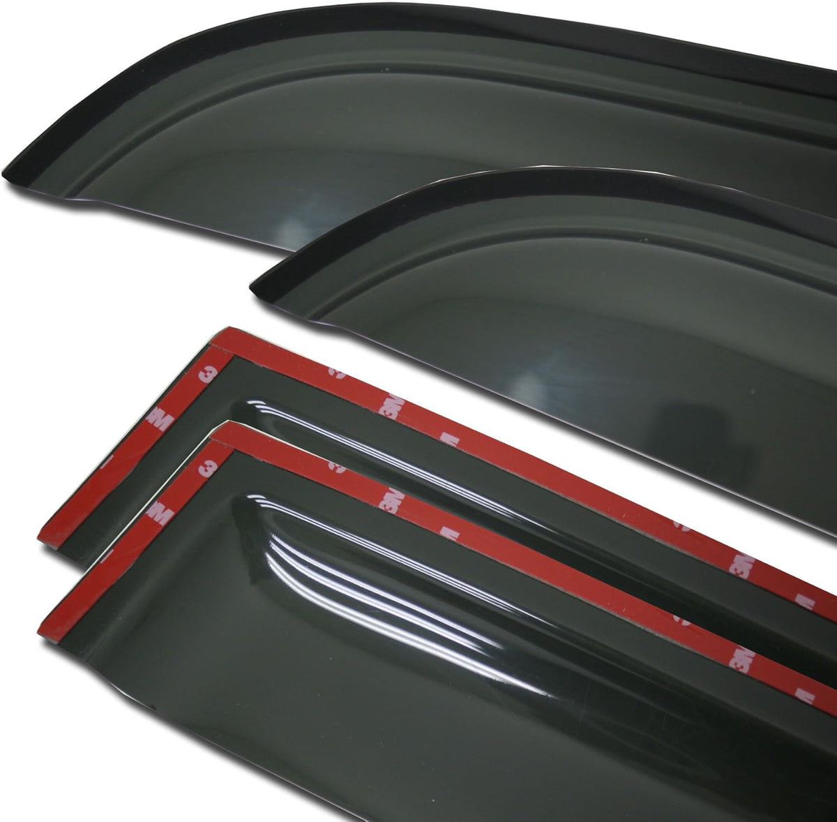 Outside Mount Window Visor Deflector Rain Guard Dark Smoke 4-pc Set, Compatible with 2012-2016 Land - photo 2