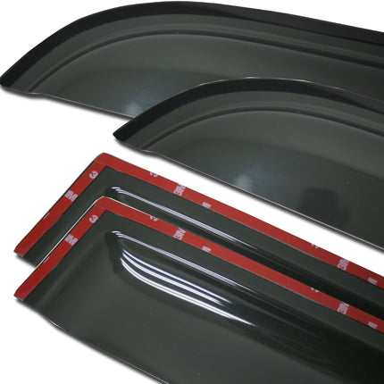 Tuningpros WV-075 Outside Mount Window Visor Deflector Rain Guard Dark Smoke 4-pc Set, Compatible with 2004-2007 Chevrolet Malibu