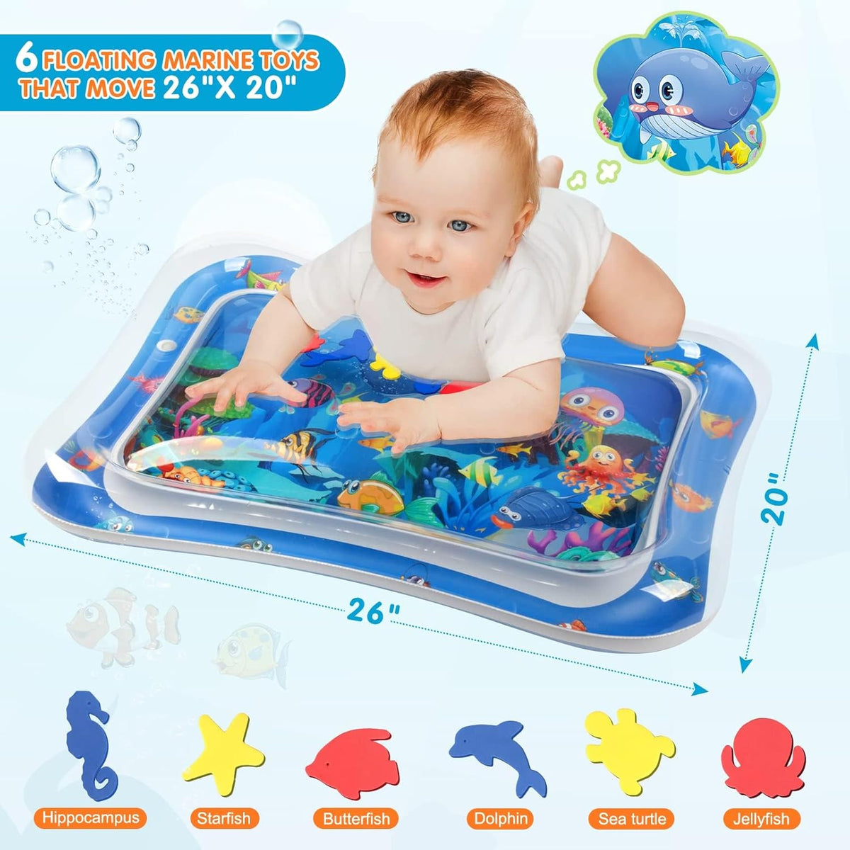 Inflatable Tummy Time Baby Water Play Mat for 3-24 Months - photo 4