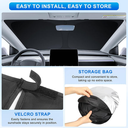 INSAUTO Custom Fit Windshield Sun Shade Accessories for Chevrolet/Chevy Express 1995-2026, Foldable Front Window Sunshade, UV & Heat Reflector, Keeps Interior Cool, Includes Storage Bag
