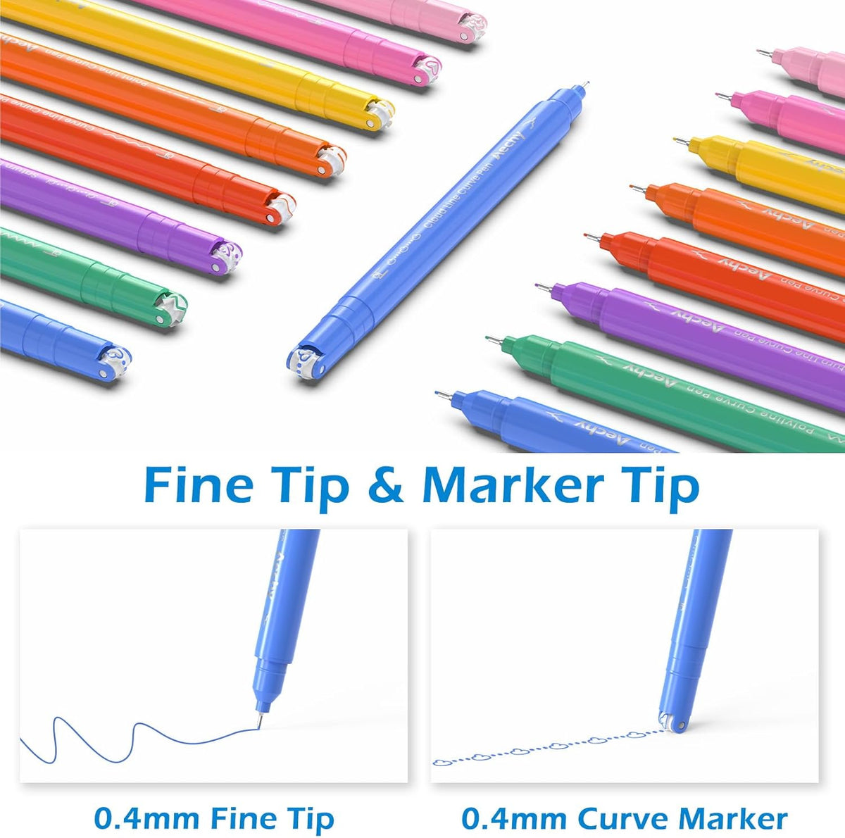 8-Piece Curve Highlighter Pen Set with Dual Tips and 8 Colors - photo 2
