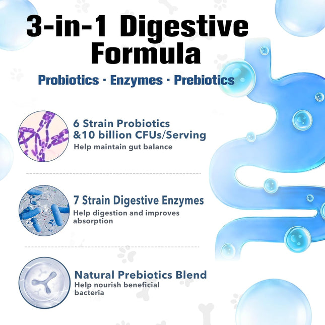 Probiotics for Dogs Supports Digestive Health, Natural Probiotic Supplement with Digestive Enzymes and - photo 2