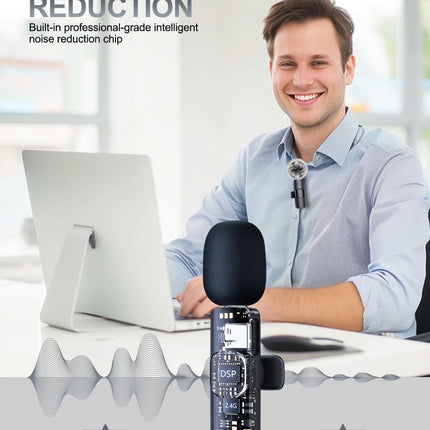 PQRQP 3 in 1 Professional Wireless Lavalier Microphone for iPhone, Android, Camera, Wireless Microphones, Mini Microphone, Crystal Clear Sound Quality for Recording, Live Streaming, Microphone Clips
