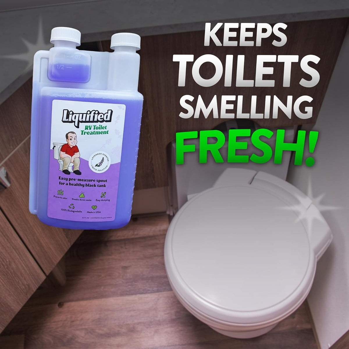 RV Toilet Treatment - Black Holding Tank Digester - Odor Eliminator - Lavender Scent (Lavender, 16oz) - photo 4