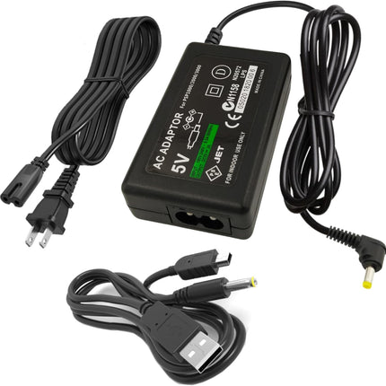 Charger for PSP,2-in-1 USB Charging Cable and Replacement PSP Power Cord Compatible with PSP1000/2000/3000 Series Console