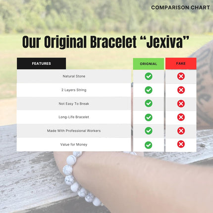 Set Of 2 Couples Bracelet Magnetic Healing Natural Bead Stone Stretch Bracelet Unisex Anniversary, Friendship, Valentine, Christmas Gift