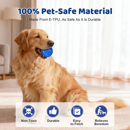 Interactive Dog Toys Dog Ball – 3 Play Modes Smart Moving Bouncing Dogs Ball, E-TPU with RGB Lights, Automatic Rolling Dog Toy for Small Medium Dogs to Keep Them Busy and Boredom Relief (Blue)