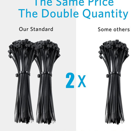 Zip Ties 4 inch (200 Pack), Small Zip Ties with 18 lb Tensile Strength, Black, by Tantti Supply