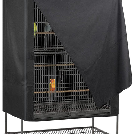 Explore Land Bird Universal Pet Cage Cover Good Night for Cats, Mink, Totoro, Parakeet, Parrot and Small Animals (Black, L)