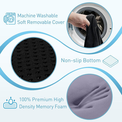 Seat Cushion with Velvet Cover, Thick Memory Foam Cushions for Office Chair, Car Seat, Airplane - photo 3