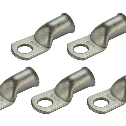 TEMCO 5 Pack Tinned Copper Welding Battery Cable Ends, Lugs Terminal 4/0 AWG 1/2" Hole - Marine Grade (6 AWG to 1/0 AWG Options Available)