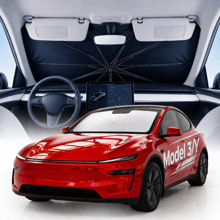 2026 Upgrade Windshield Sun Shade Umbrella, Double Thickened Ice Crystal Coating Sun & Heat Protection, Keep Vehicle Cool & Protect Interior, Zero Light Leakage Medium 57" L x 31" W