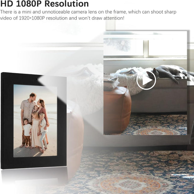 HD 1080P Hidden Spy Security Camera Picture Frame, No WiFi Needed Indoor