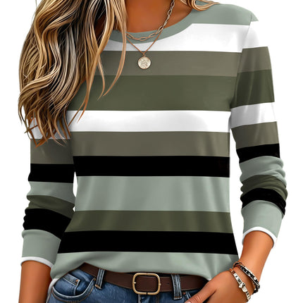 Women's Casual Shirts Long Sleeve Tops Crewneck Tshirts Fall Clothes
