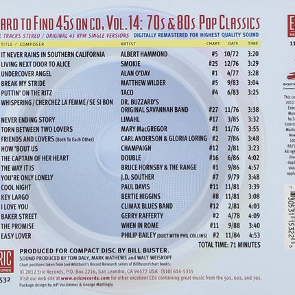 Hard to Find 45s on Volume 14 70's & 80's Pop Classics / Various
