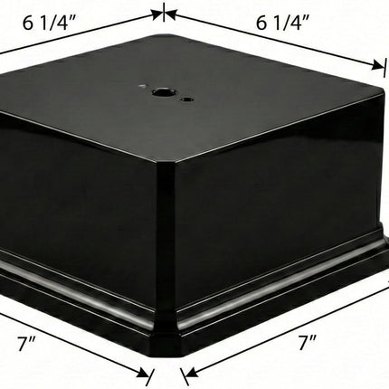 Premium Black Gloss Display Base – Weighted Square Pedestal for Trophies, Sculptures, 3D Prints, & Crafts – Heavy-Duty Riser Stand (7x7x3.5 inch)