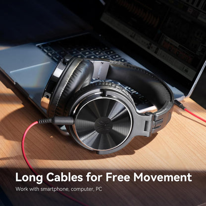 Wired Over-Ear Hi-Res DJ Studio Monitor Headphones, Black - photo 4