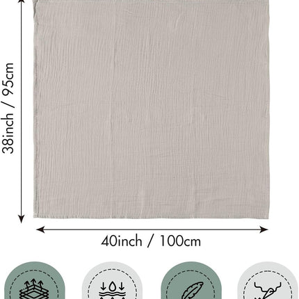 Muslin Swaddle Blankets for Newborn, 3 Pack Breathable Soft Receiving Blanket, Large 38 x 40 inches Swaddle Wrap Burping Clothes, Essentials Infant Shower Items, Toddler Gift (Bright Colors)