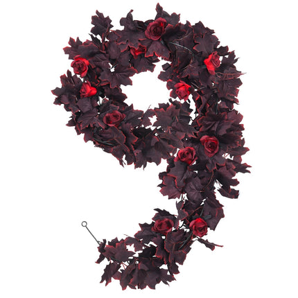 Artificial Black Garland Hanging Vine Artificial Red Floral Garland