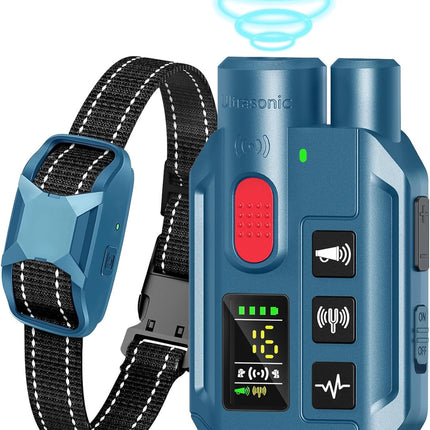 Dog Shock Collar with Remote Control,2000FT Range Dog Training Collar with 4 Training Modes,IP67 Waterproof Dog Bark Collar for Small Medium and Large Dogs(8-150lbs) (Blue)